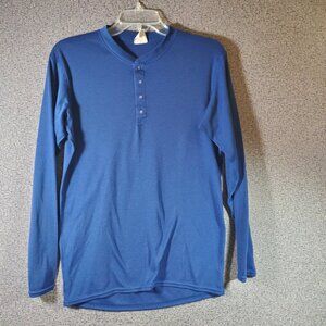 Vintage Patagonia Capilene Henley S Blue Long Sleeve Base Layer Shirt USA Made